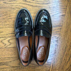Franco Sarto Crinkle Leather Platform Loafers